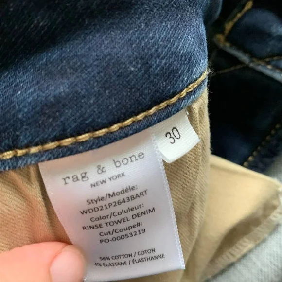 Rag & Bone Dre Low Rise Boyfriend Jeans in Loopback Denim, size 30, NWT